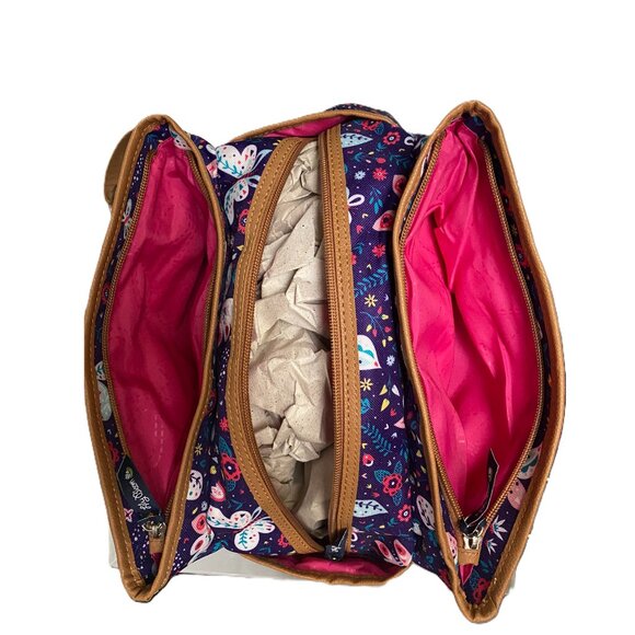 Lily Bloom Triple Section Landon Multi-Purpose Satchel Bag - Electric Butterfly - Picture 4 of 5